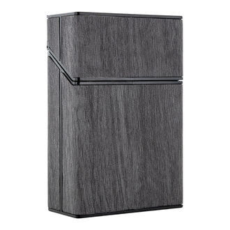 Estojo para cigarros com acabamento em madeira