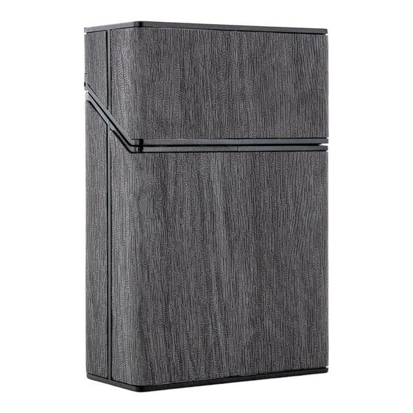 Estojo para cigarros com acabamento em madeira