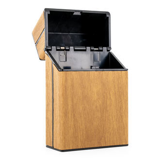 Estojo para cigarros com acabamento em madeira