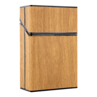 Estojo para cigarros com acabamento em madeira