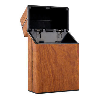 Estojo para cigarros com acabamento em madeira