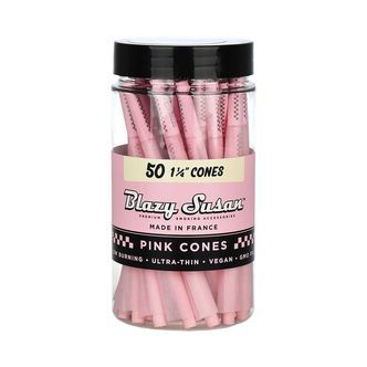 Blazy Susan Cones cor-de-rosa pr&eacute;-enrolados 1&frac14; (50 unidades)