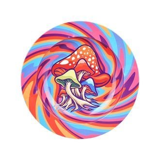 Cinzeiro met&aacute;lico com espiral de cogumelos