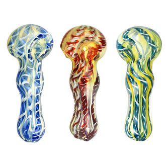 Cachimbo de vidro Fumed Latticino