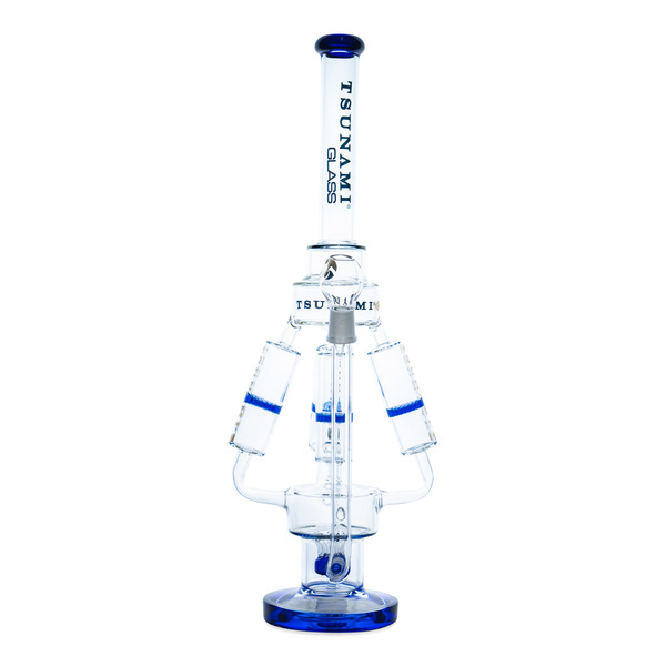 Bong Tsunami Glass Sprinkler Perc Quad Honeycomb 21''