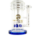 Bong Tsunami Glass com perc duplo honeycomb e botão, 40 cm