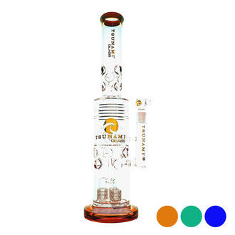 Bong em vidro Tsunami tipo Barrel com percolador em favo de mel, 20''