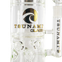 Bong em vidro Tsunami tipo Barrel com percolador em favo de mel, 20''