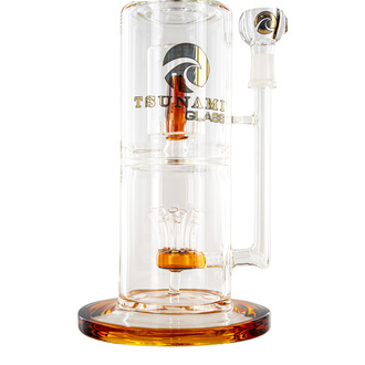 Sprinkler Cube Perc Bong 14'' (Tsunami Glass)