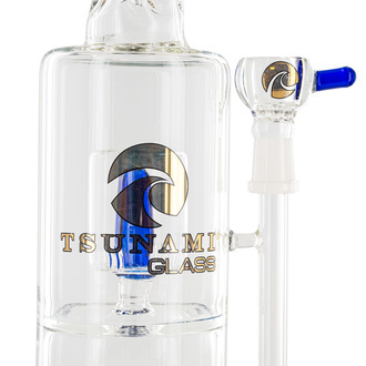 Sprinkler Cube Perc Bong 14'' (Tsunami Glass)