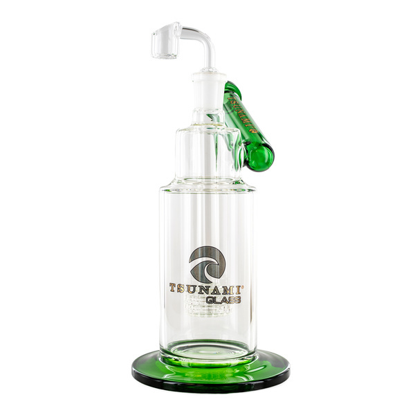 Dab rig com chuveiro de pescoço lateral 10'' (Tsunami Glass)