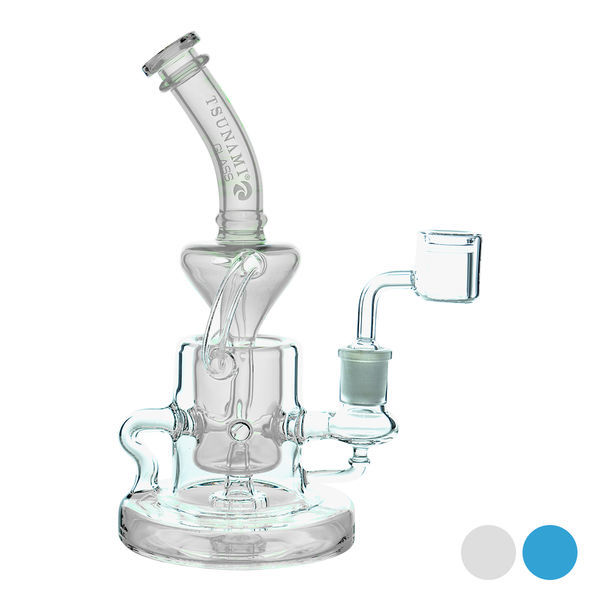 Recycler Dab Rig com Difusor Shower Head 9″ (Tsunami Glass)