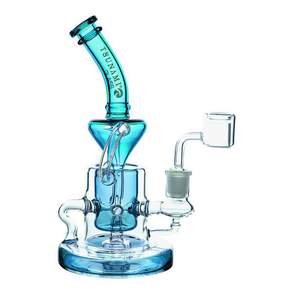 Recycler Dab Rig com Difusor Shower Head 9″ (Tsunami Glass)