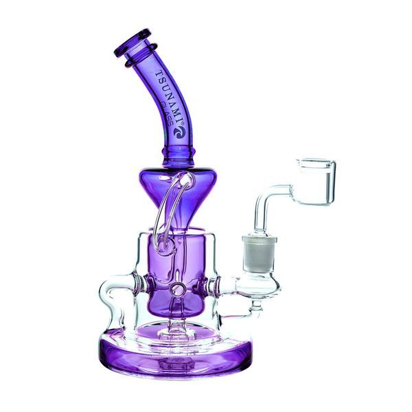 Recycler Dab Rig com Difusor Shower Head 9″ (Tsunami Glass)