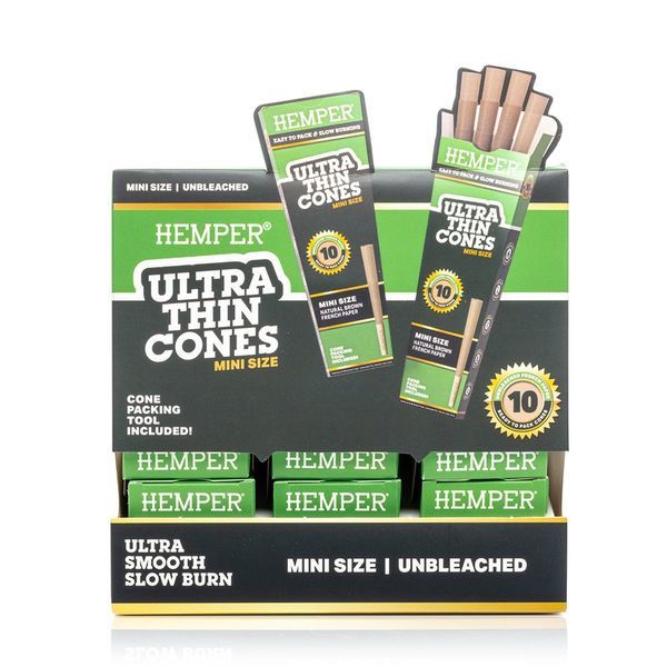 Hemper Mini Cones Ultra Finos Castanhos