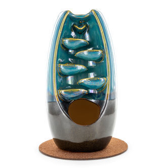 Suporte de incenso de refluxo cascata azul