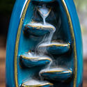 Suporte de incenso de refluxo cascata azul