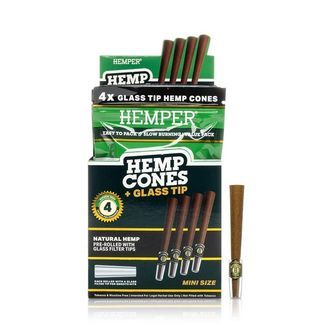 Hemp cones 1¼ + ponta de vidro 4 unidades (Hemper)