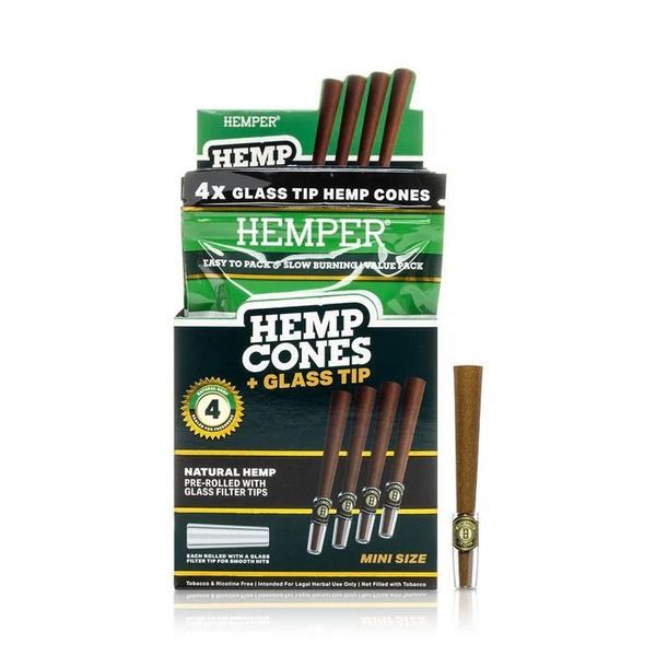 Hemp cones 1¼ + ponta de vidro 4 unidades (Hemper)