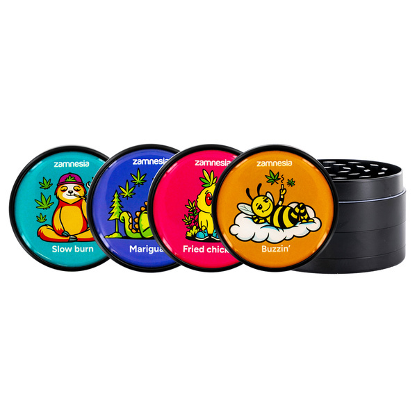 Colecção de moedores de metal Puff Pals (Zamnesia) - 4 partes Ø63mm