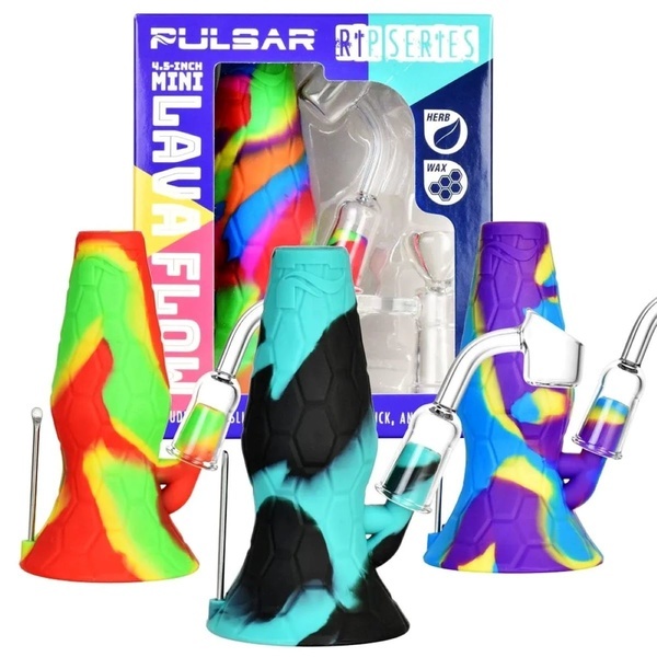Conjunto de dab rig em silicone RIP Series Mini Lava Flow (Pulsar)