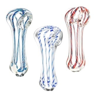 Cachimbo de vidro pequeno com riscas