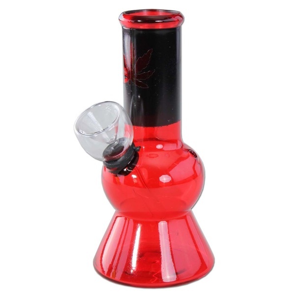 Hemp Leaf Mini Bong (Vermelho)