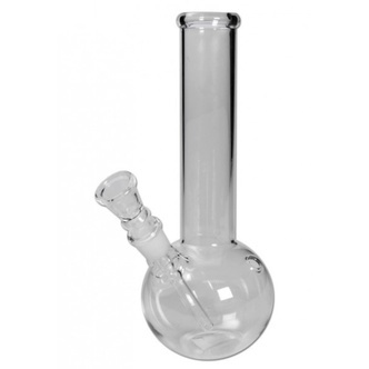 Bong de vidro reto com base redonda