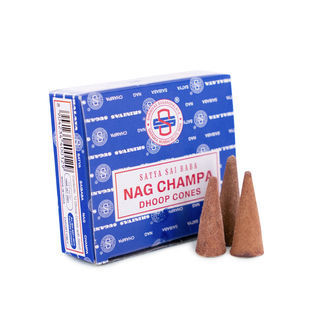 Incenso Sai Baba Nag Champa Dhoop em Cones