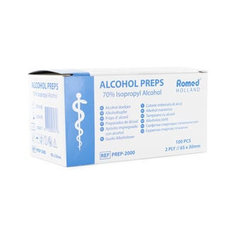 Toalhetes de álcool (100 unidades)