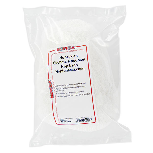 Sacos para fervura de lúpulo em musselina (10 unidades)
