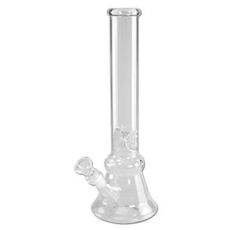 Bong de vidro transparente em linha reta