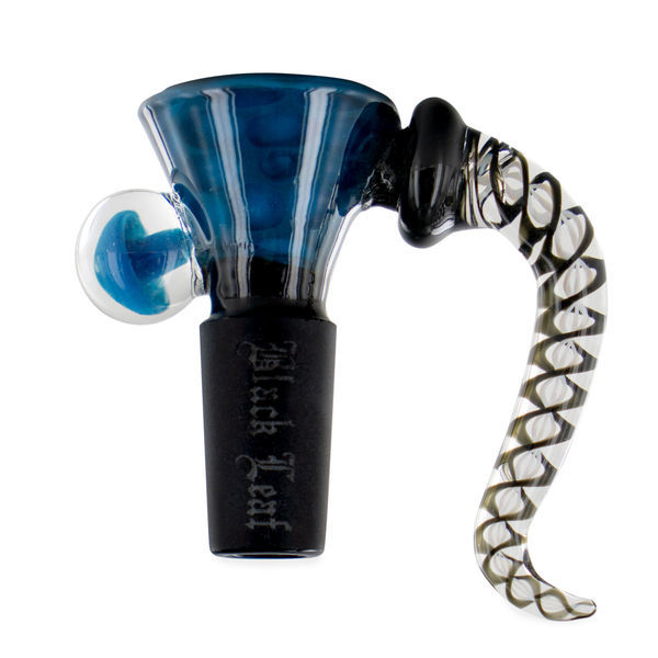 Taça de vidro azul para arte (Black Leaf)