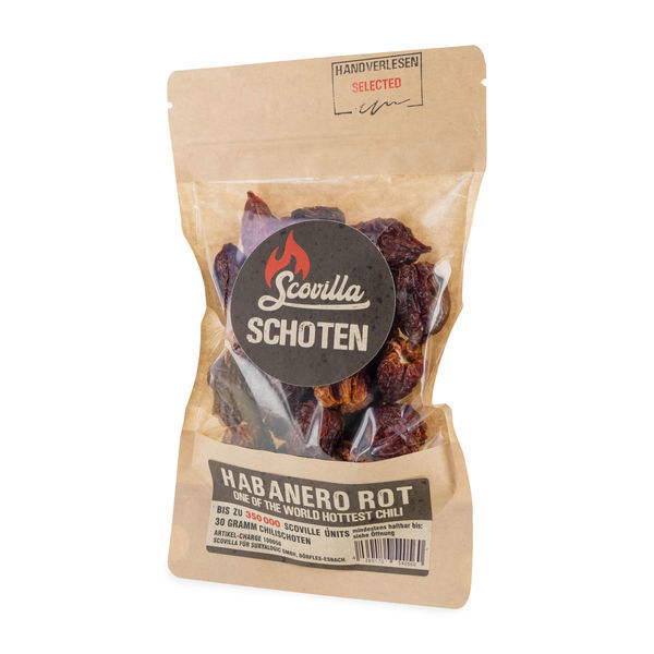 Malaguetas Habanero Vermelhas Secas (Scovilla)