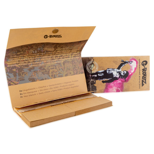 G-Rollz papeis para enrolar não branqueados + tips & tabuleiro