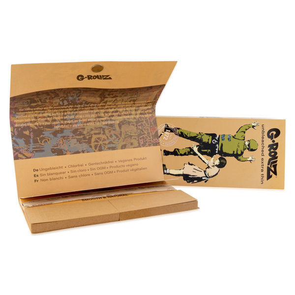 G-Rollz papeis para enrolar não branqueados + tips & tabuleiro