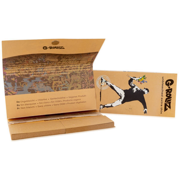 G-Rollz papeis para enrolar não branqueados + tips & tabuleiro