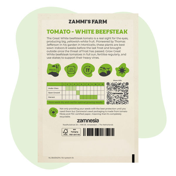 Sementes de tomate Great White Beefsteak (Solanum lycopersicum)