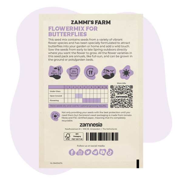 Mistura de sementes de flores para borboletas