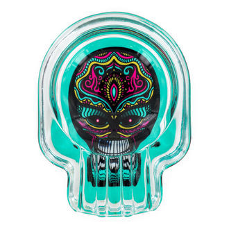 Cinzeiro de vidro em forma de caveira