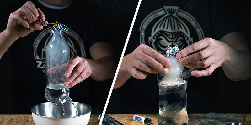 Os dois tipos diferentes de gravity bongs