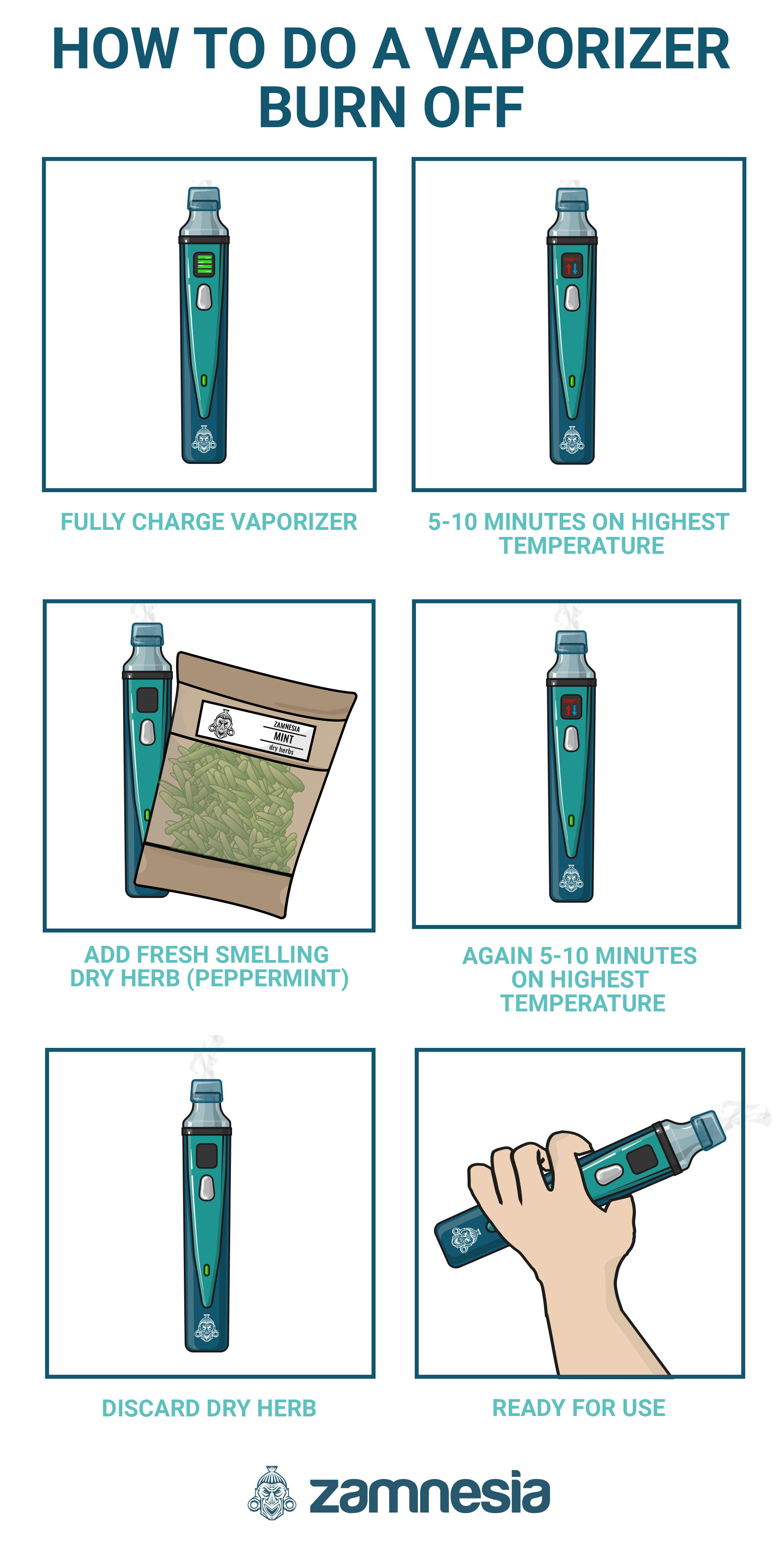 Infográfico: Como Fazer a Limpeza de Queima do Vaporizador
