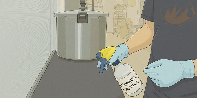 1. Esterilize o seu espaço de trabalho e utensílios