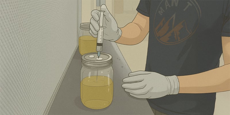 4. Inocule o seu frasco