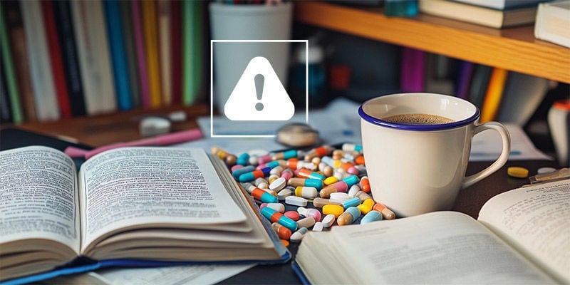 Quais são os riscos e efeitos secundários das drogas usadas para estudar?
