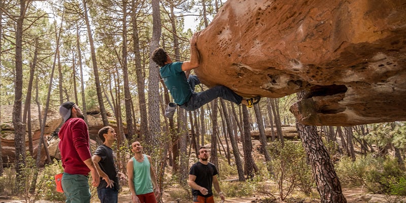 Onde fumar durante a prática de bouldering?