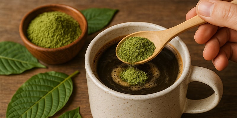 O caso de misturar kratom e café