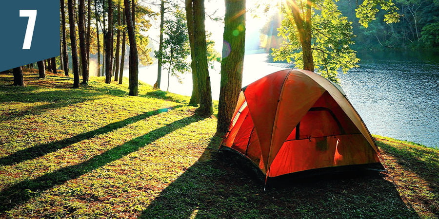 Acampar na floresta