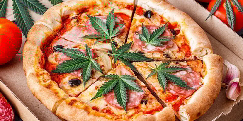 Pizza com infusão de canábis