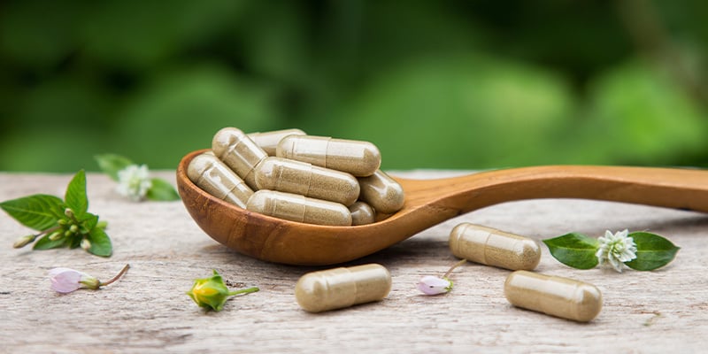 Suplementos e cápsulas de damiana